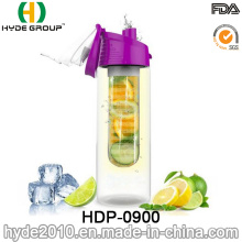 23oz Tritan Material Water Bottle with Fruit Infuser, BPA Free Plastic Fruit Infusion Bottle (HDP-0900)